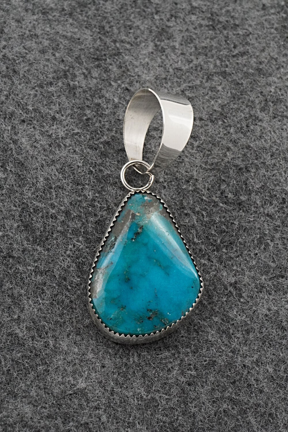 Turquoise and Sterling Silver Pendant - Leslie Nez