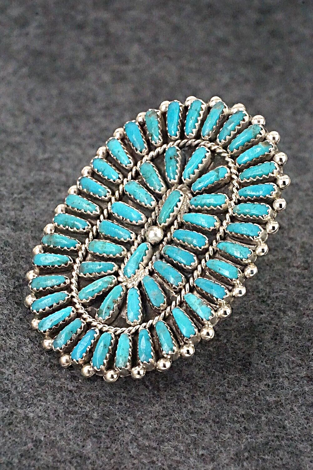 Turquoise & Sterling Silver Ring - Lavell Byjoe - Size 9.5