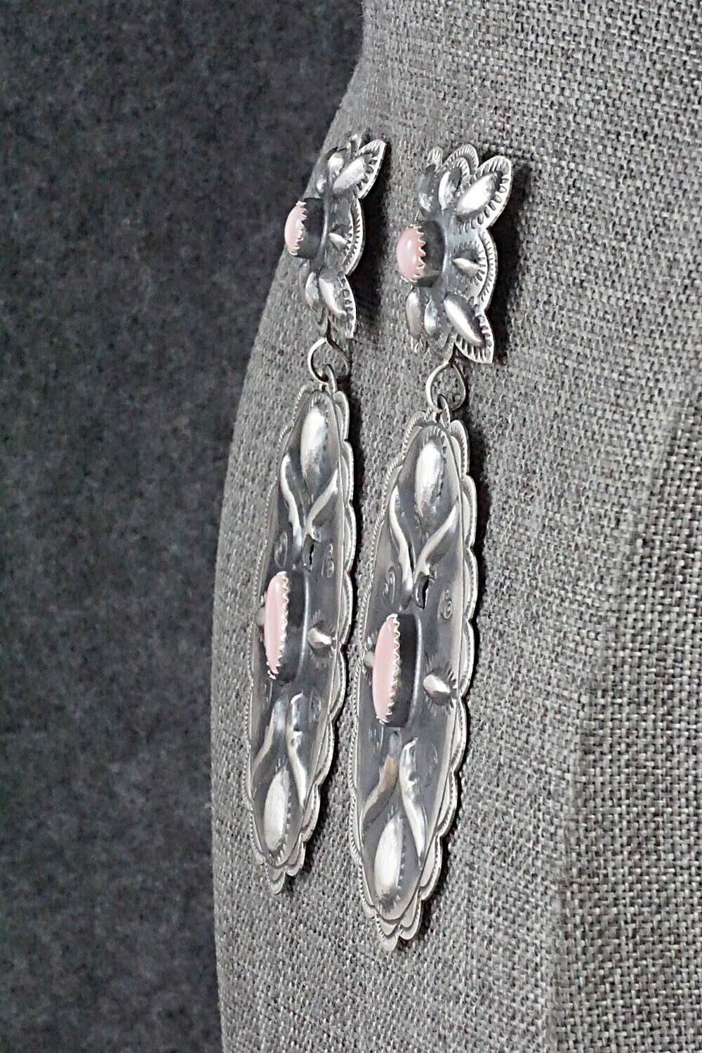 Pink Conch Shell & Sterling Silver Earrings - Glenn Livingston