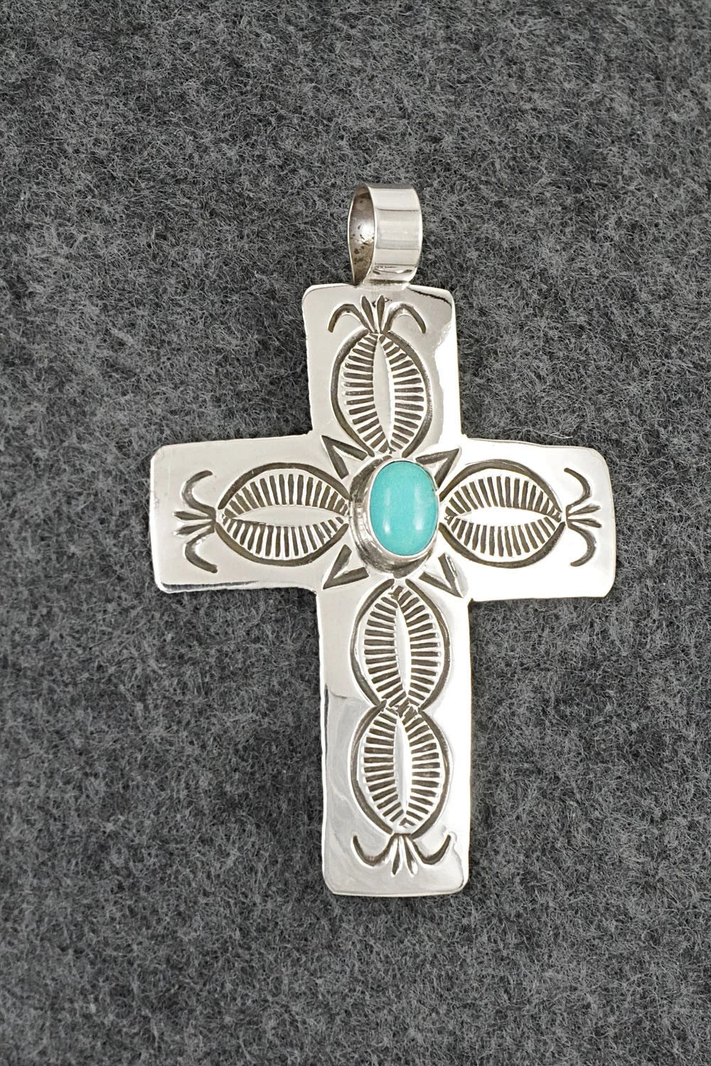 Turquoise & Sterling Silver Pendant - Arnold Blackgoat