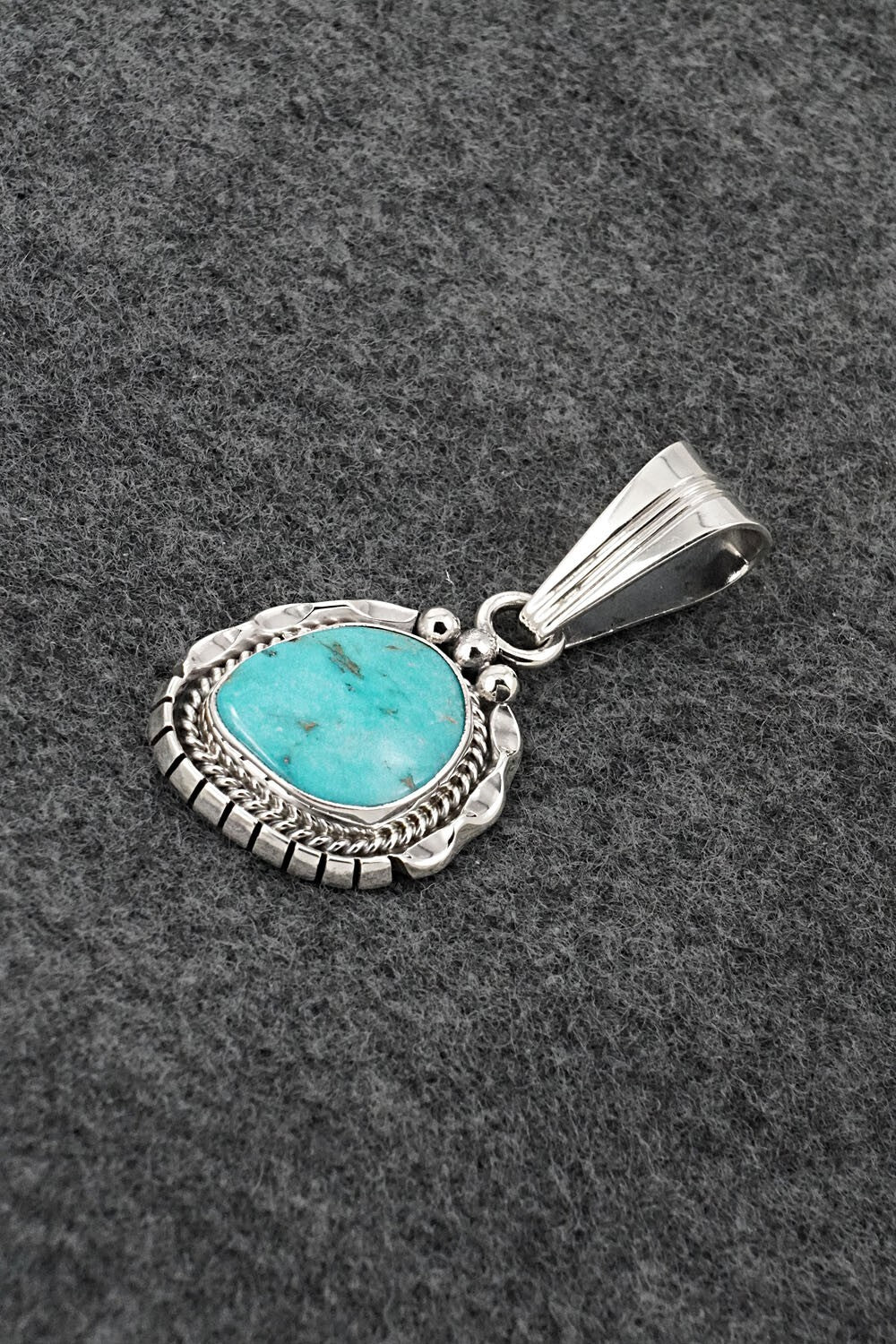 Turquoise & Sterling Silver Pendant - Samuel Yellowhair