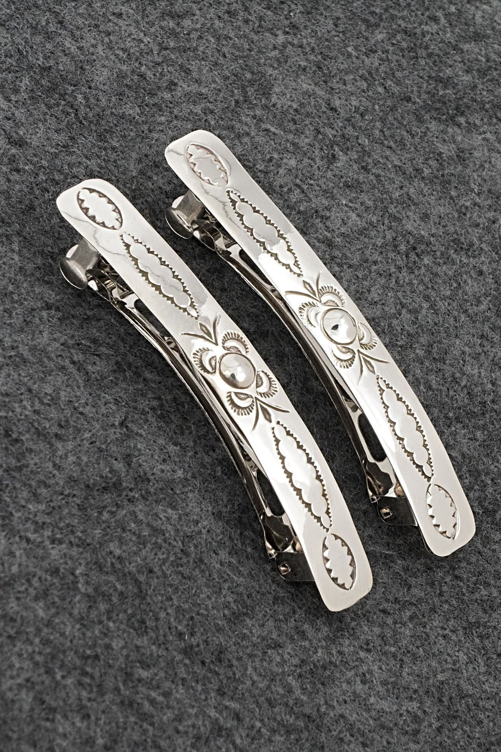 Sterling Silver Hair Barrettes - Bertha Begay