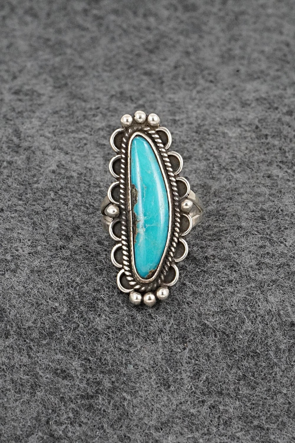 Turquoise & Sterling Silver Vintage Ring - Size 6
