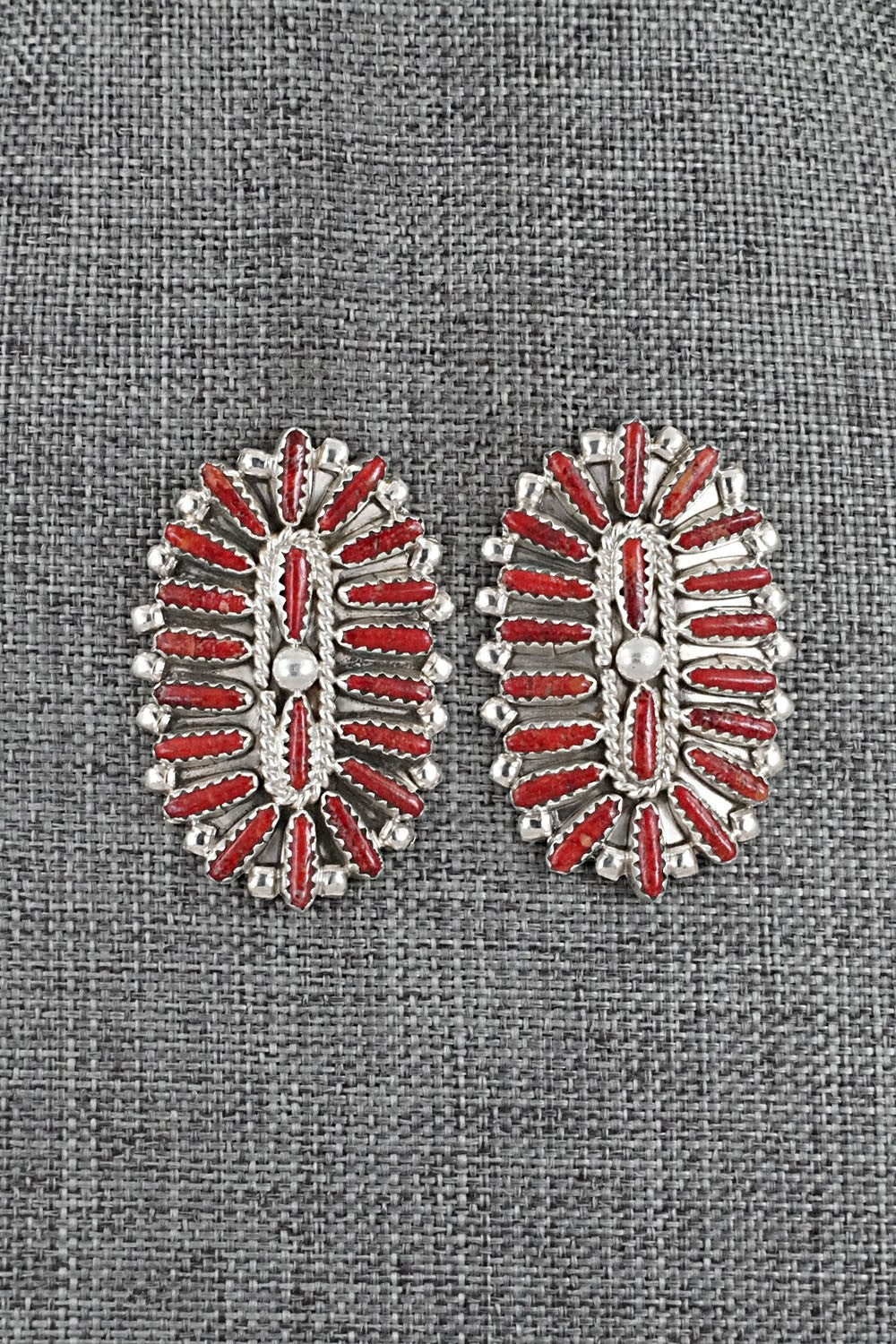 Coral & Sterling Silver Earrings - Philena Byjoe