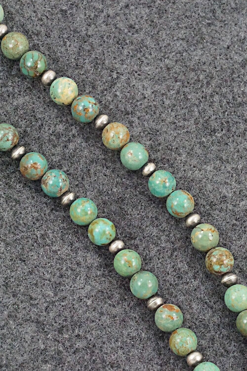 Turquoise & Sterling Silver Necklace 22" - Doreen Jake