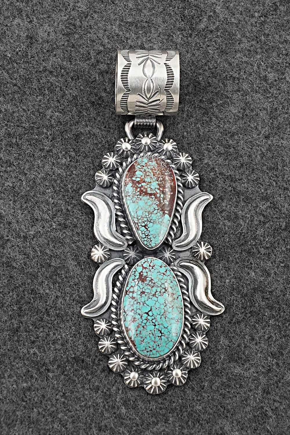 Turquoise & Sterling Silver Pendant - Raymond Delgarito