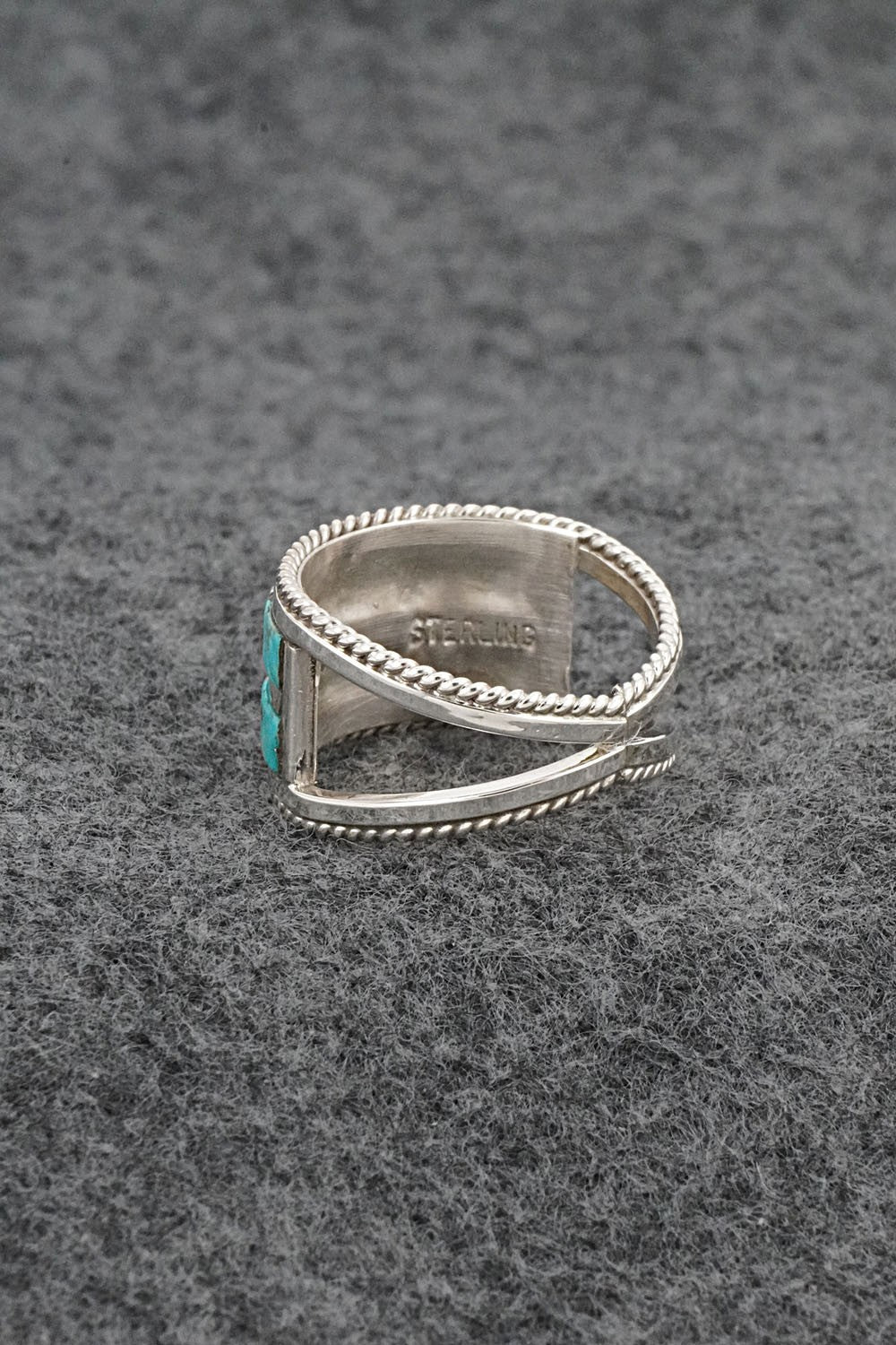 Turquoise & Sterling Silver Ring - Bruce Johnson - Size 8