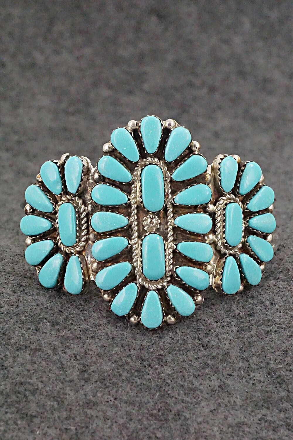 Turquoise & Sterling Silver Bracelet - Evangeline Tsabetsaye