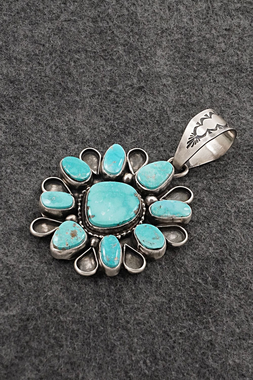 Turquoise & Sterling Silver Pendant - Travis Jim