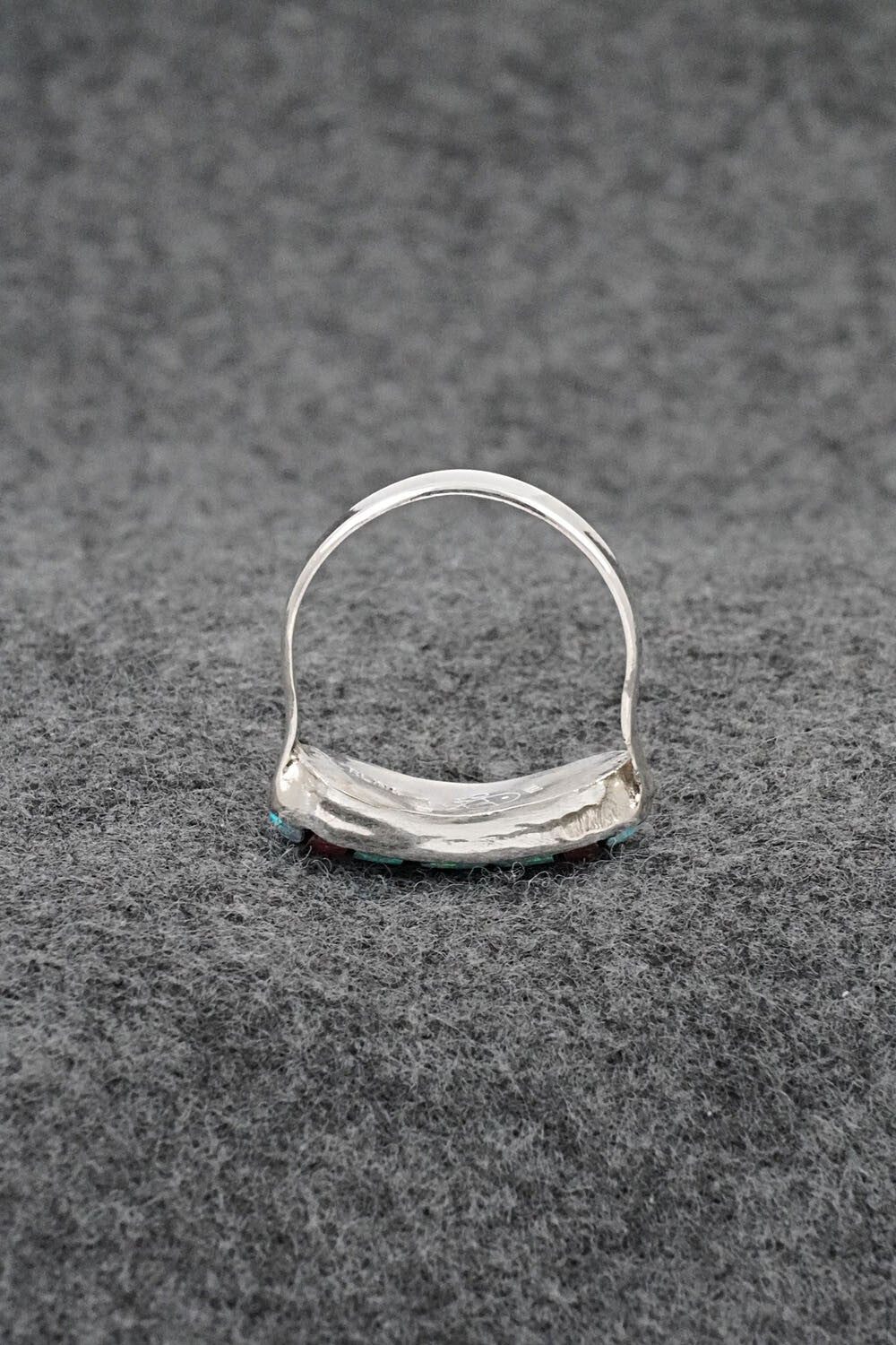 Multi-Stone & Sterling Silver Inlay Ring - Ola Eriacho - Size 8
