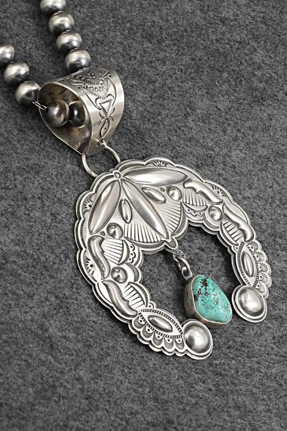 Turquoise & Sterling Silver Necklace - Roland Dixson