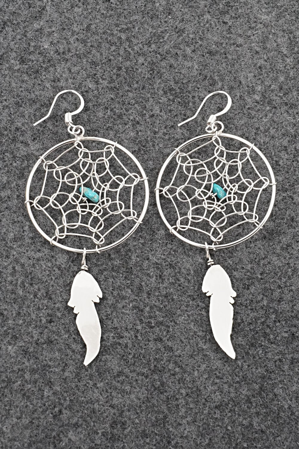 Turquoise & Sterling Silver Earrings - Lorenzo Arviso Jr.