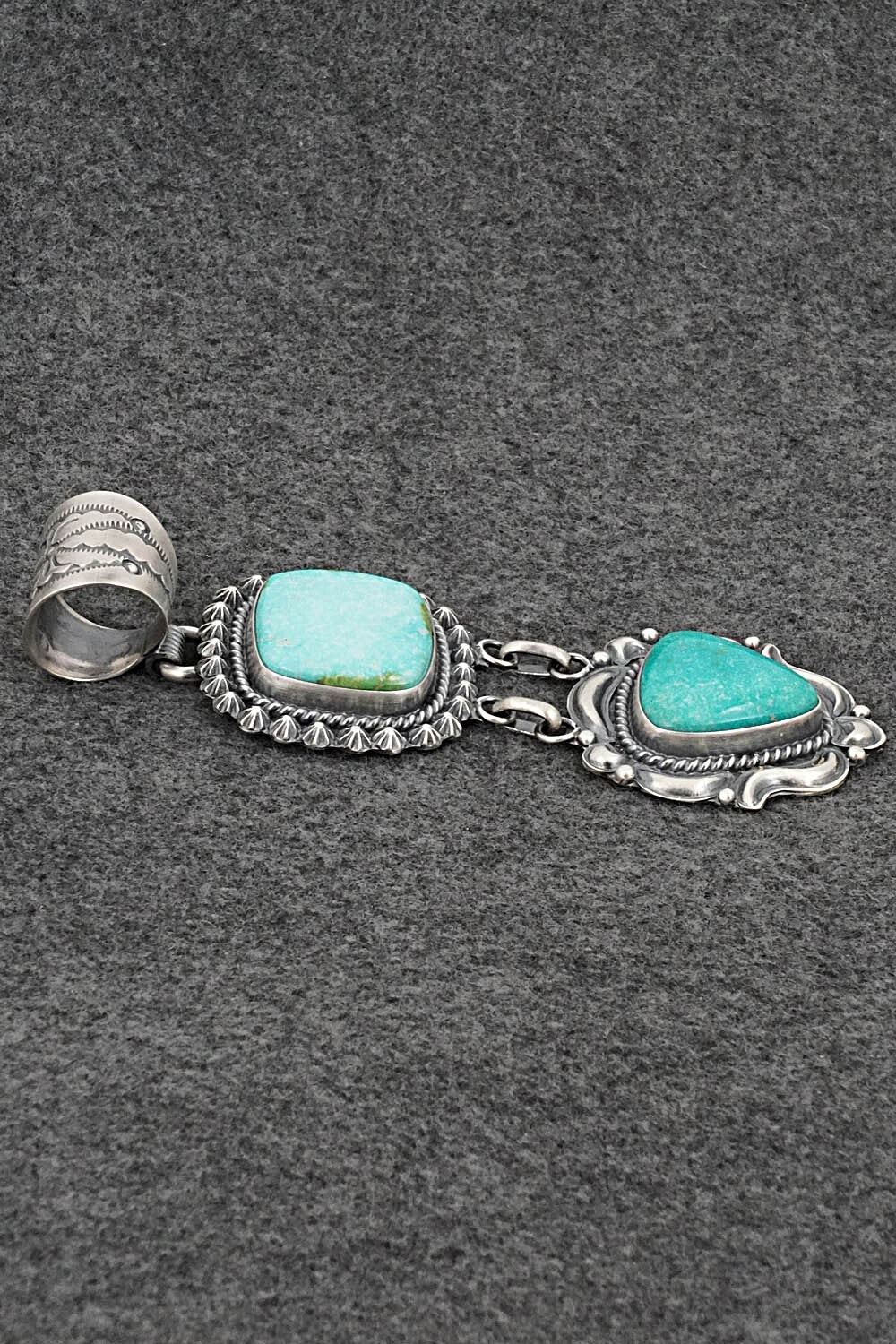 Turquoise & Sterling Silver Pendant - Raymond Delgarito