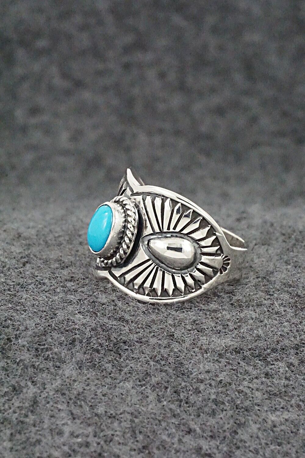 Turquoise & Sterling Silver Ring - Derrick Gordon - Size 8.5