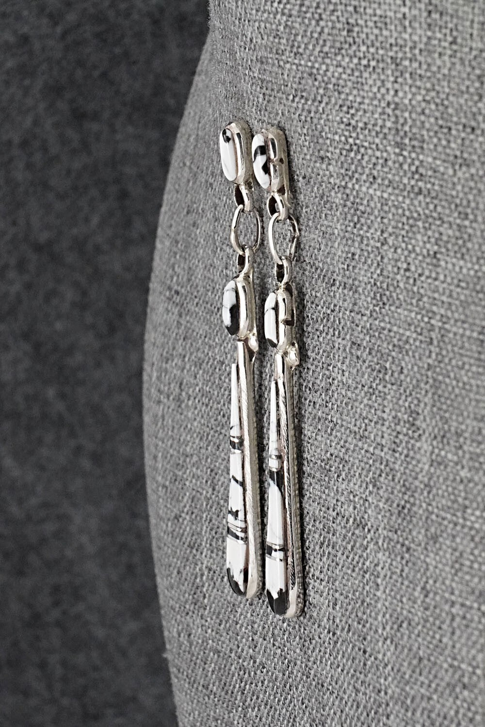 White Buffalo & Sterling Silver Earrings - Terrance Panteah