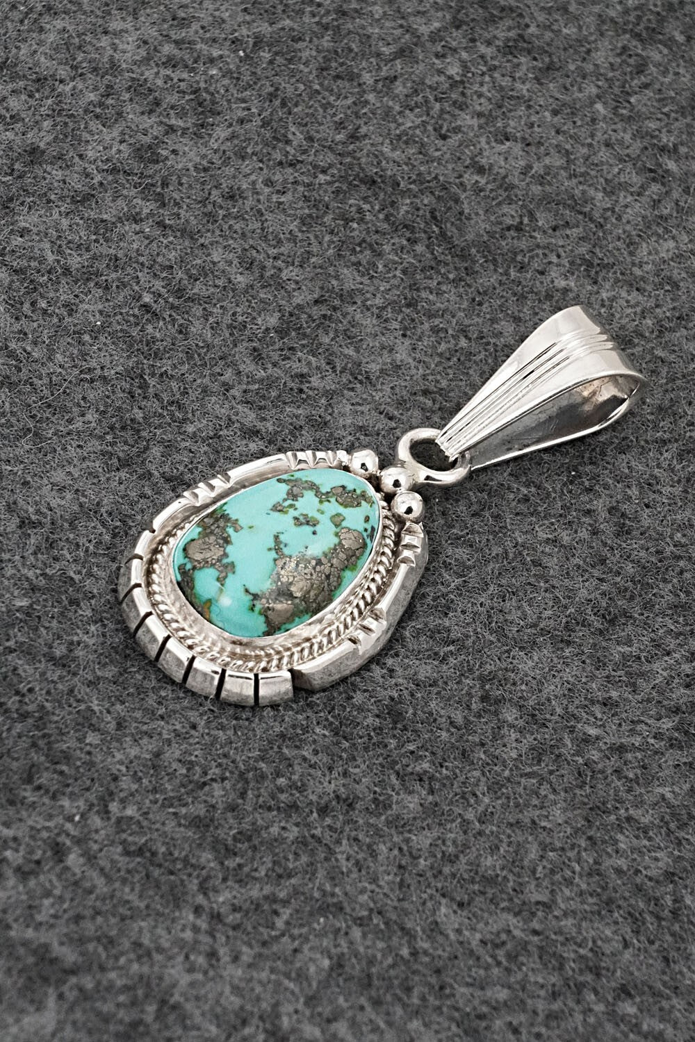Turquoise & Sterling Silver Pendant - Samuel Yellowhair