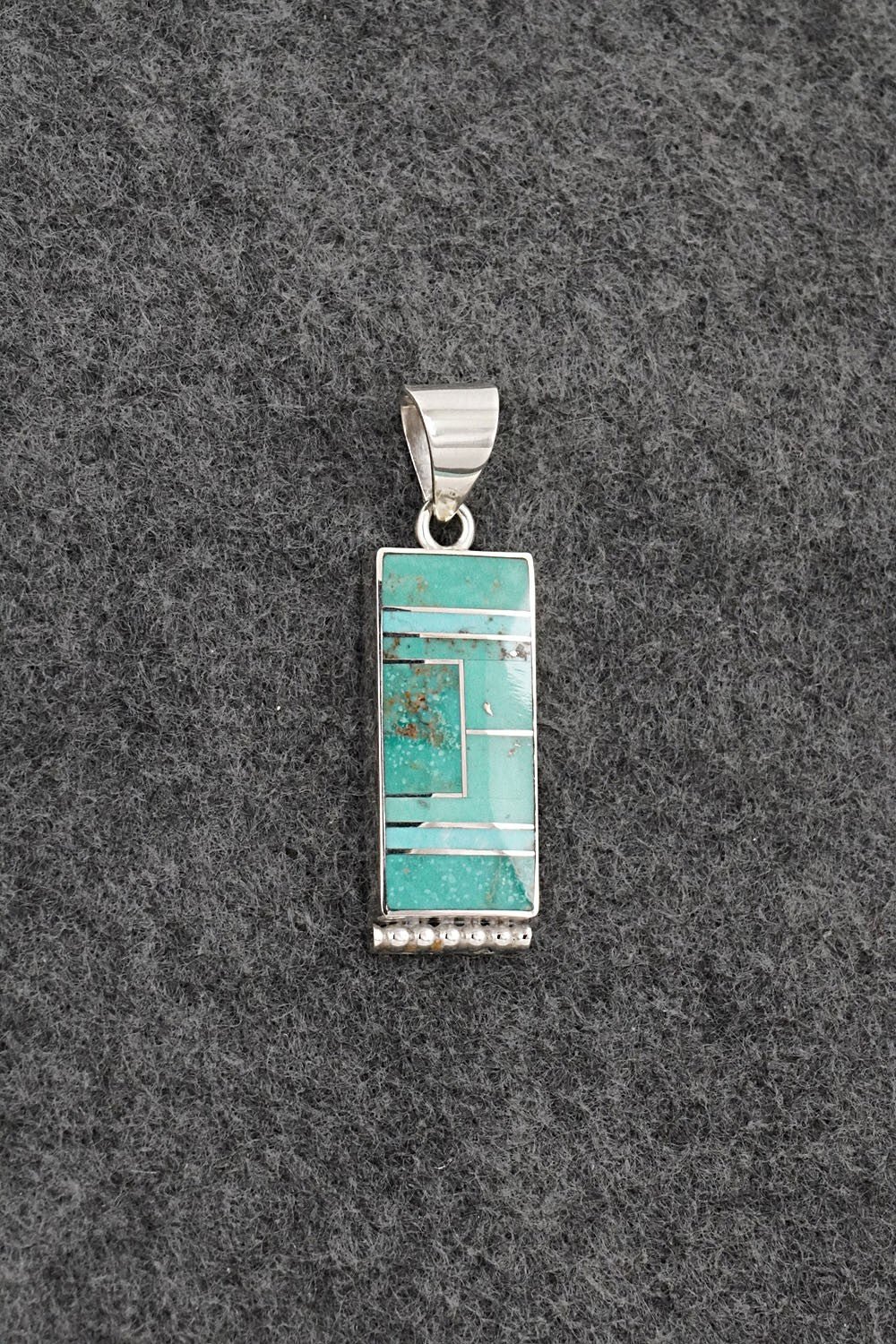 Turquoise & Sterling Silver Pendant - Curtis Manygoats