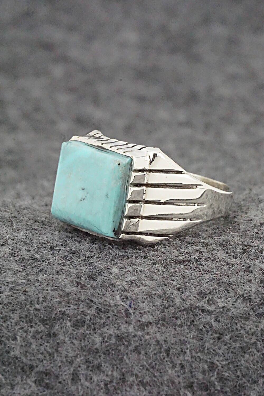 Turquoise & Sterling Silver Ring - Trevor Jack - Size 9.75