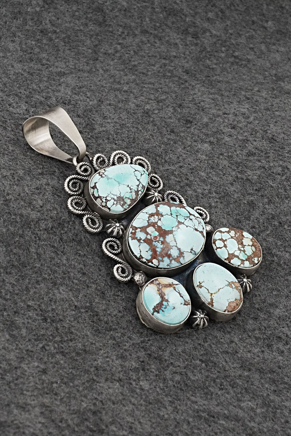 Turquoise & Sterling Silver Pendant, Ring & Earrings Set - Darrin Livingston