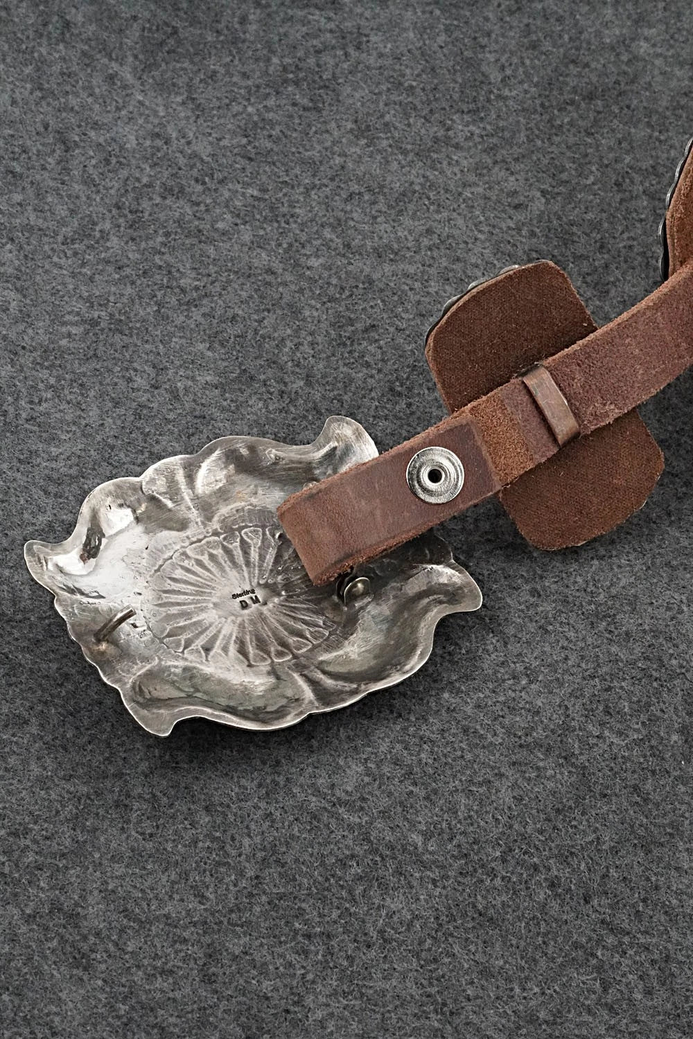 Turquoise, Sterling Silver & Leather Concho Belt - Dan Morgan