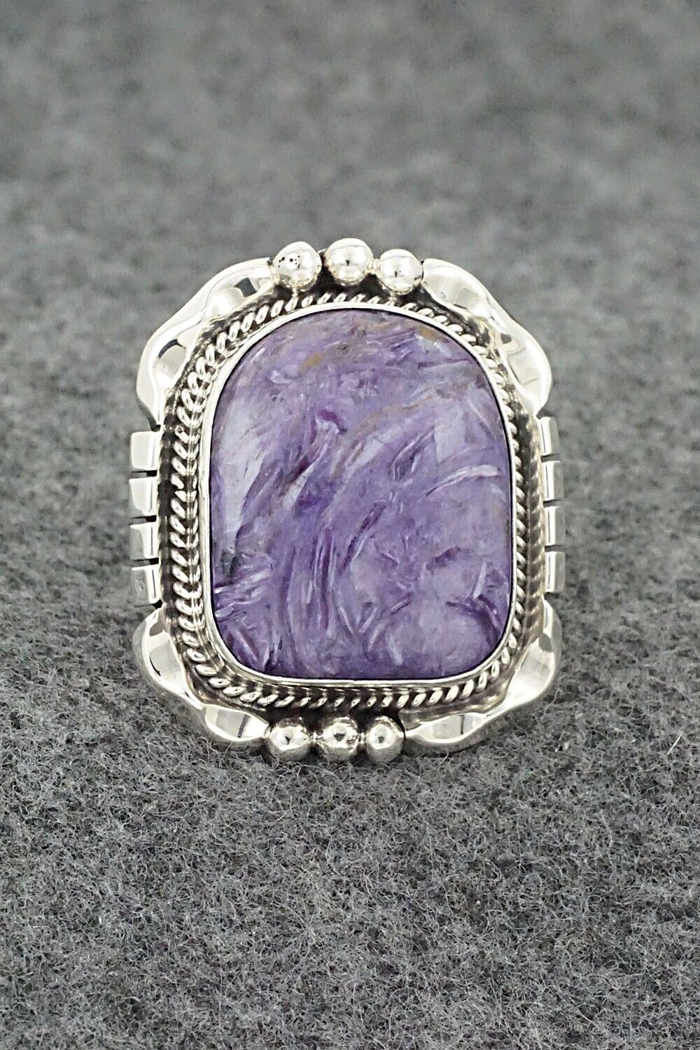 Charoite & Sterling Silver Ring - Samuel Yellowhair - Size 8