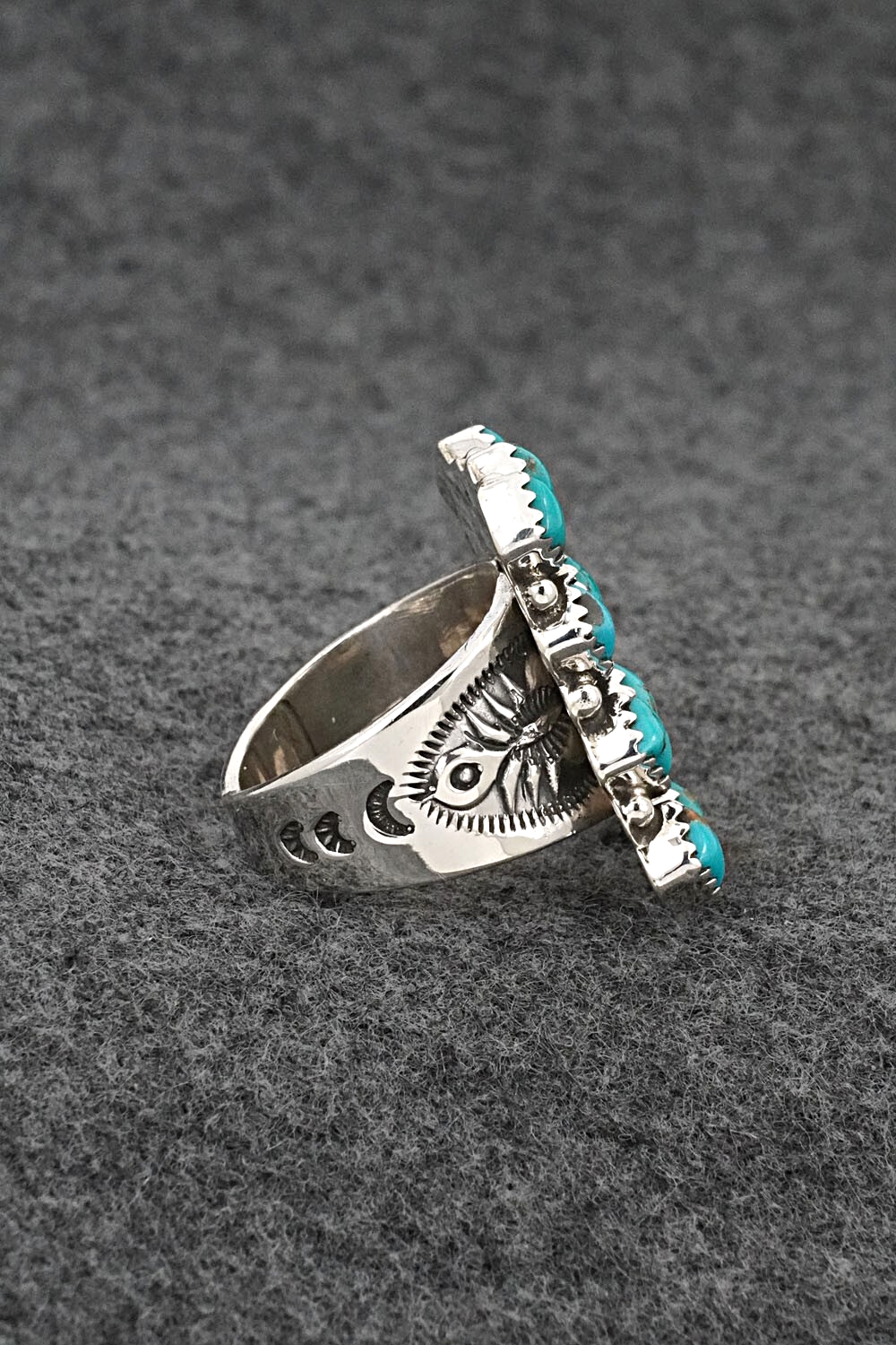 Turquoise & Sterling Silver Ring - Verley Betone - Size 7