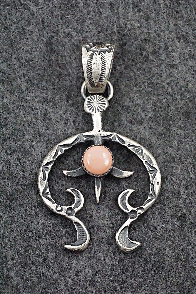 Pink Conch Shell & Sterling Silver Pendant - Kevin Billah