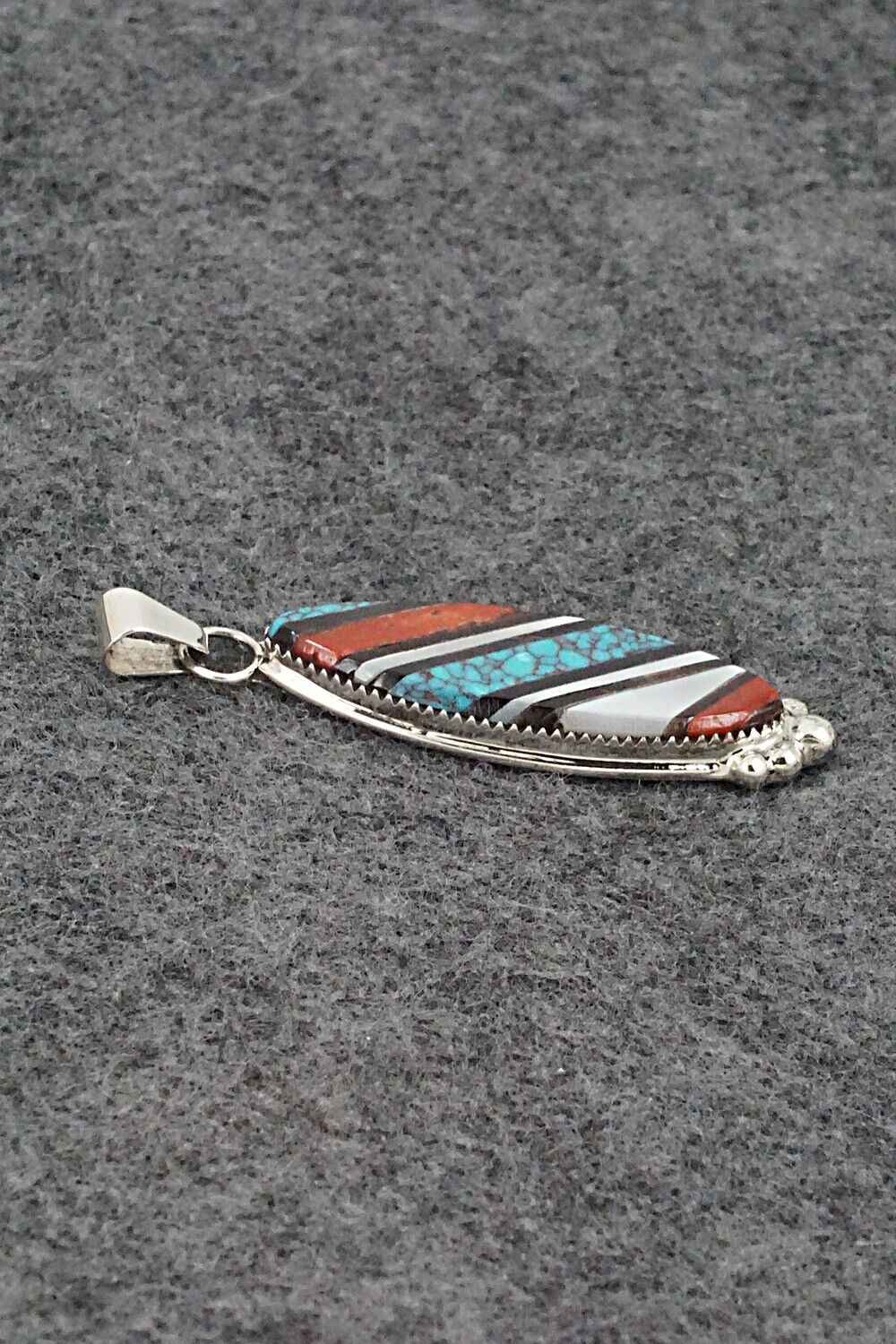 Multi-Stone & Sterling Silver Inlay Pendant - Wayne Haloo