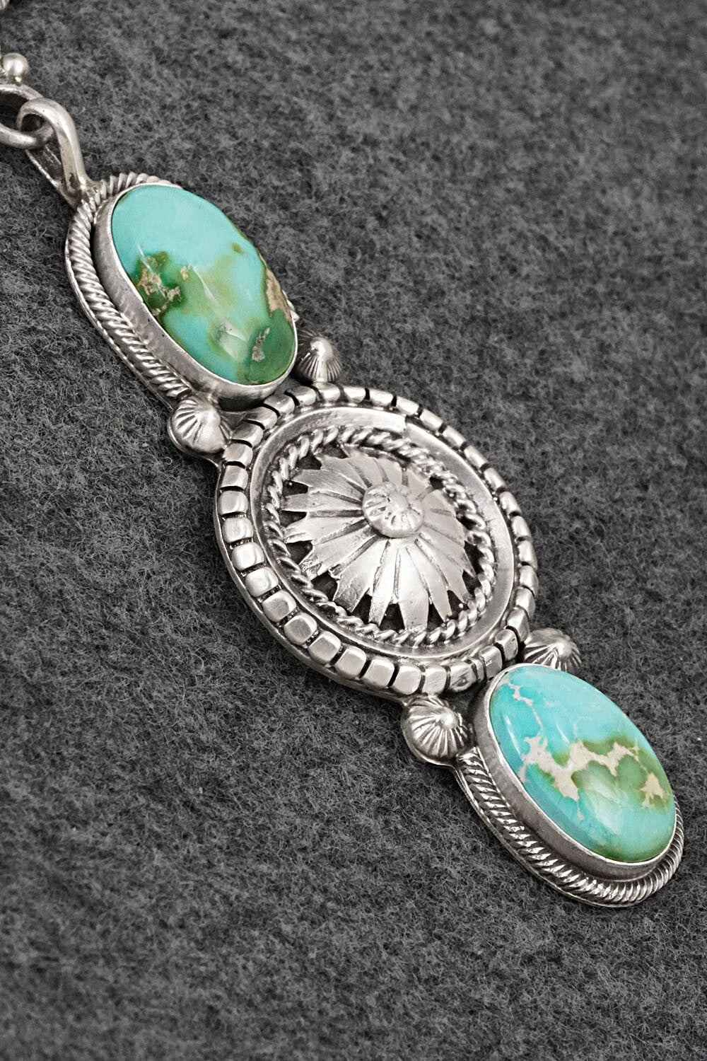 Turquoise & Sterling Silver Necklace - Tom Lewis
