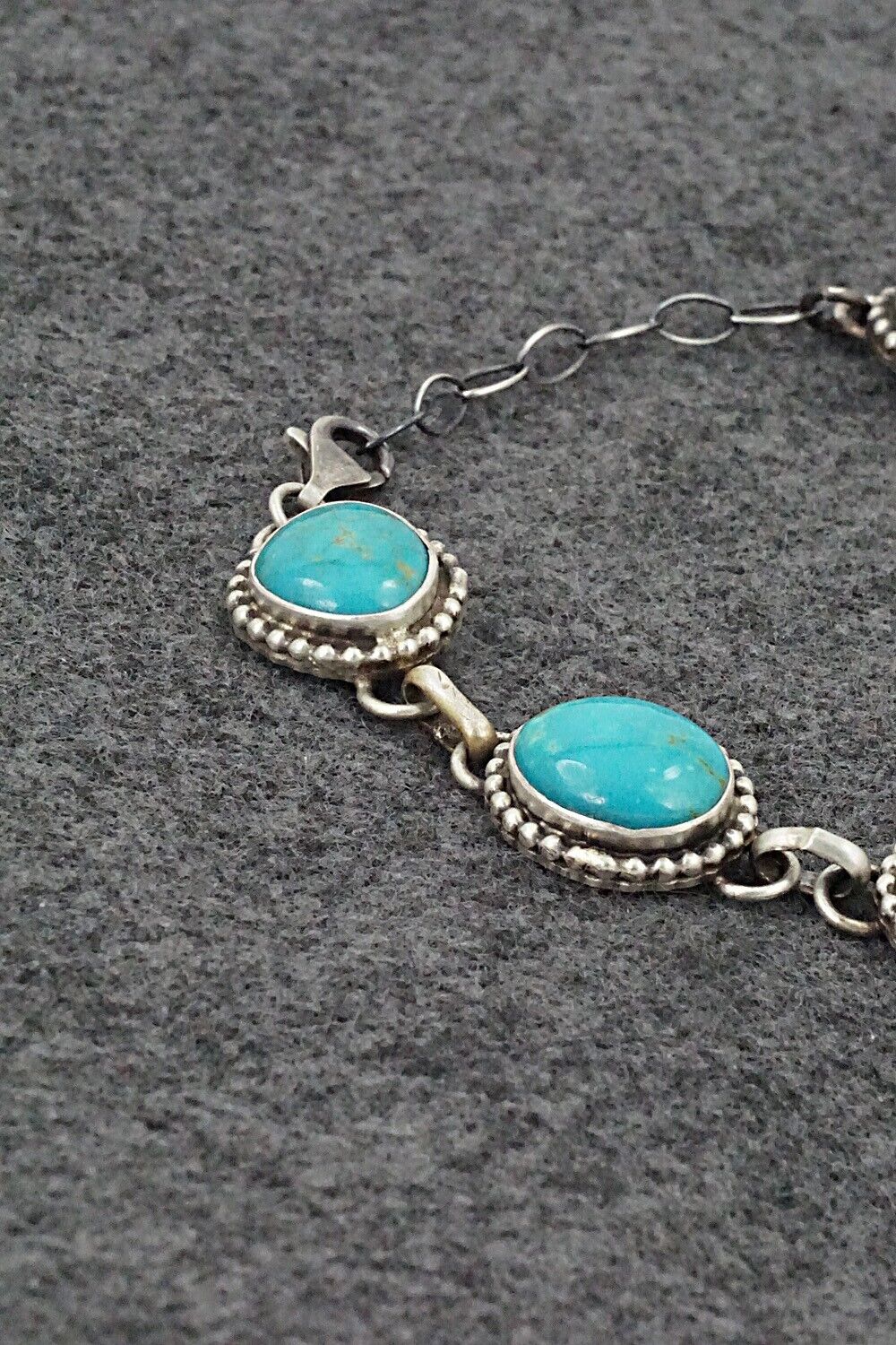 Turquoise & Sterling Silver Link Bracelet - Kathleen Livingston