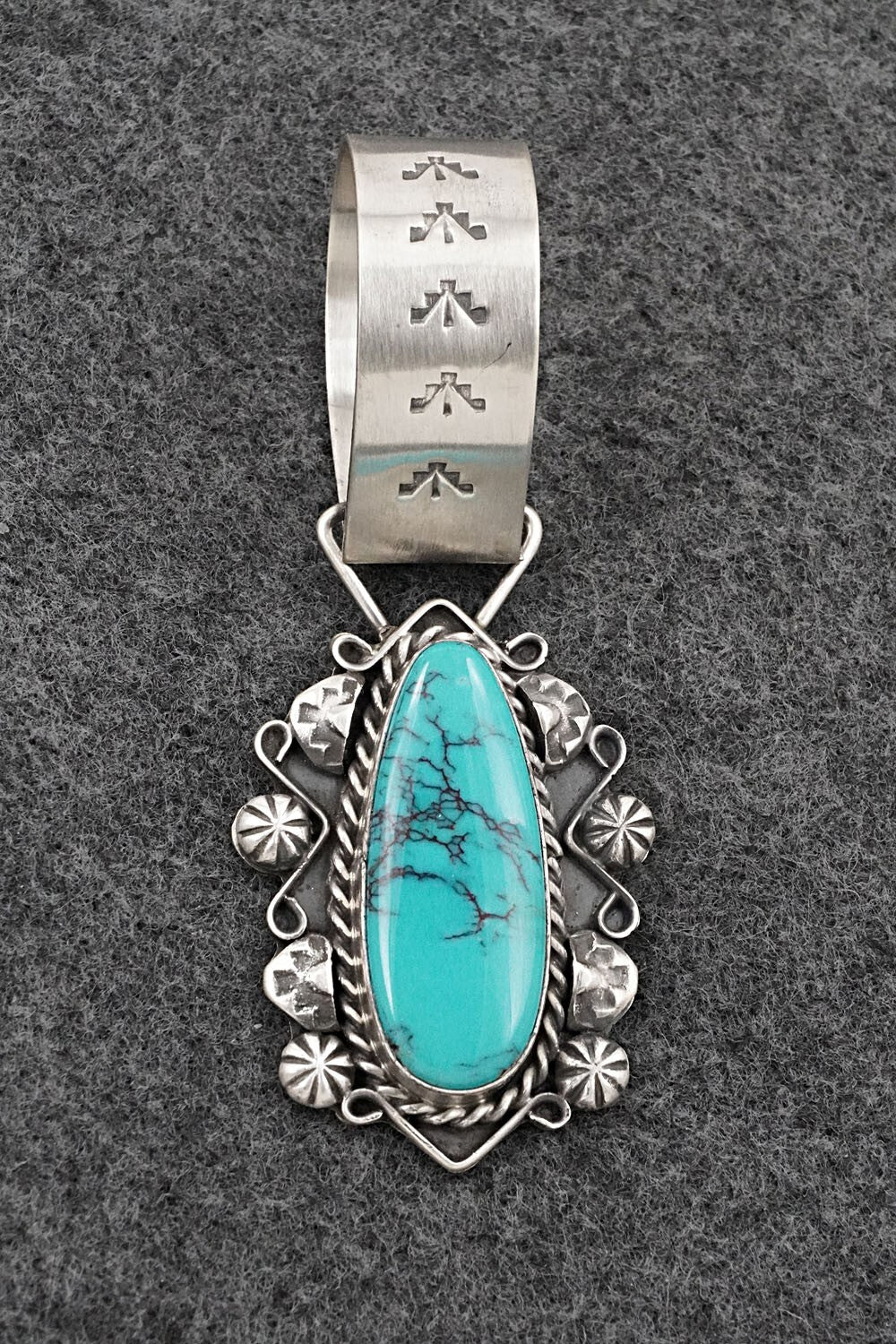 Turquoise & Sterling Silver Pendant - Wilson Dawes