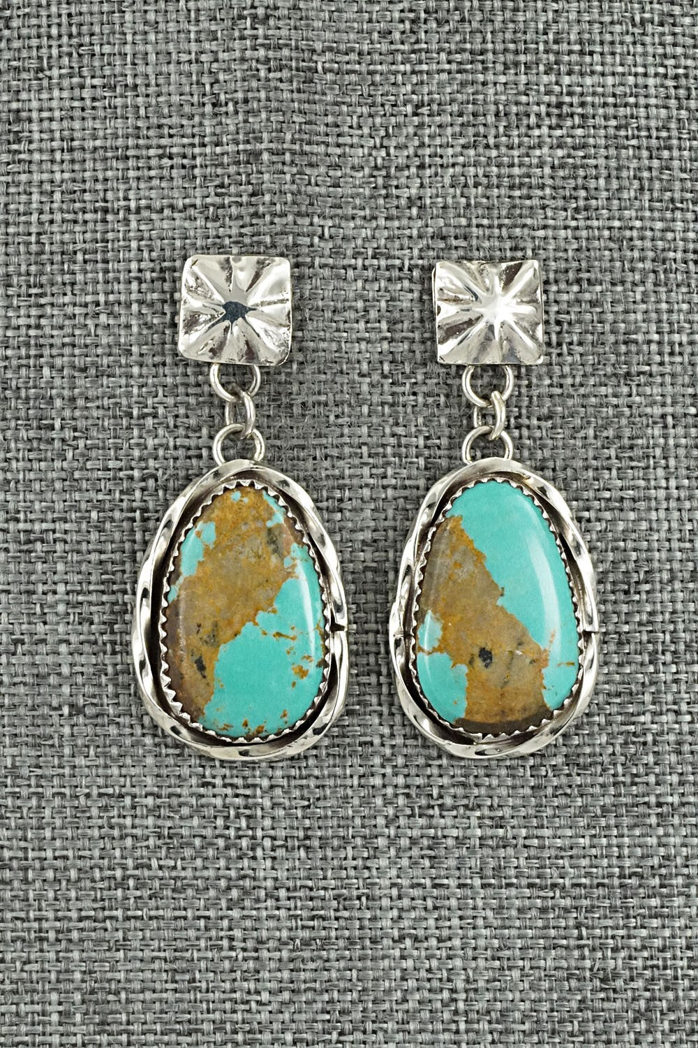 Turquoise & Sterling Silver Earrings - Ernest Hawthorne