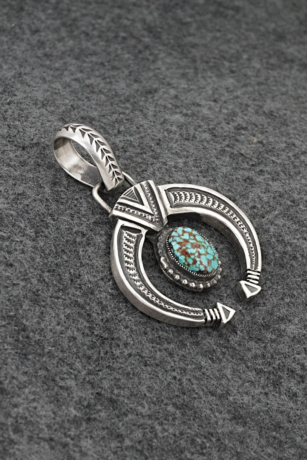 Turquoise & Sterling Silver Naja Pendant - Calvin Martinez