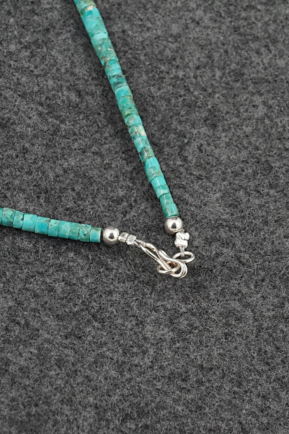Turquoise & Sterling Silver Necklace 18" - Doreen Jake