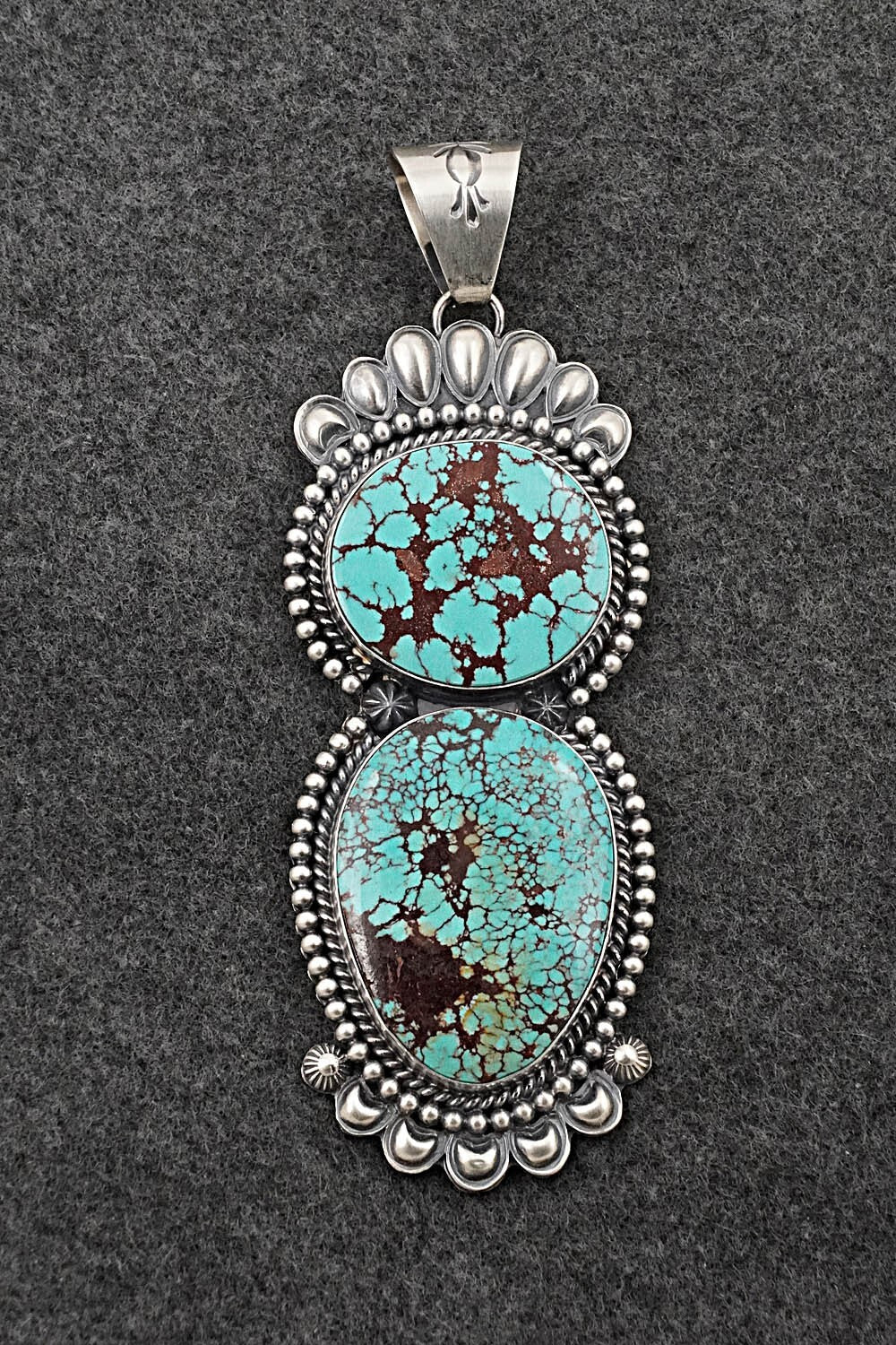 Turquoise & Sterling Silver Pendant - Raymond Delgarito