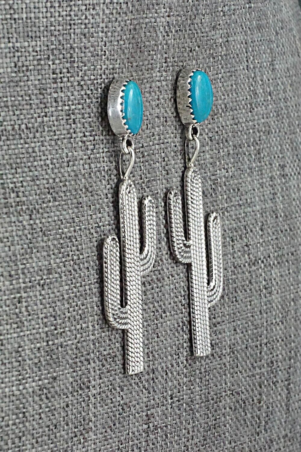 Turquoise & Sterling Silver Earrings - Verley Betone