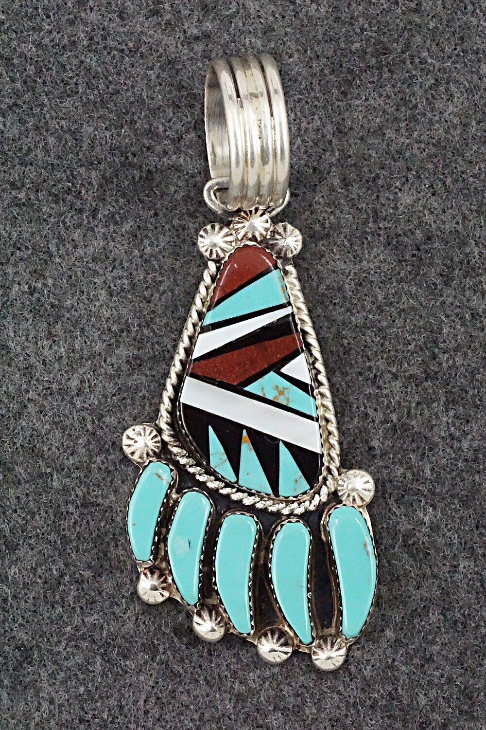 Multi Stone & Sterling Silver Pendant - Ben Livingston