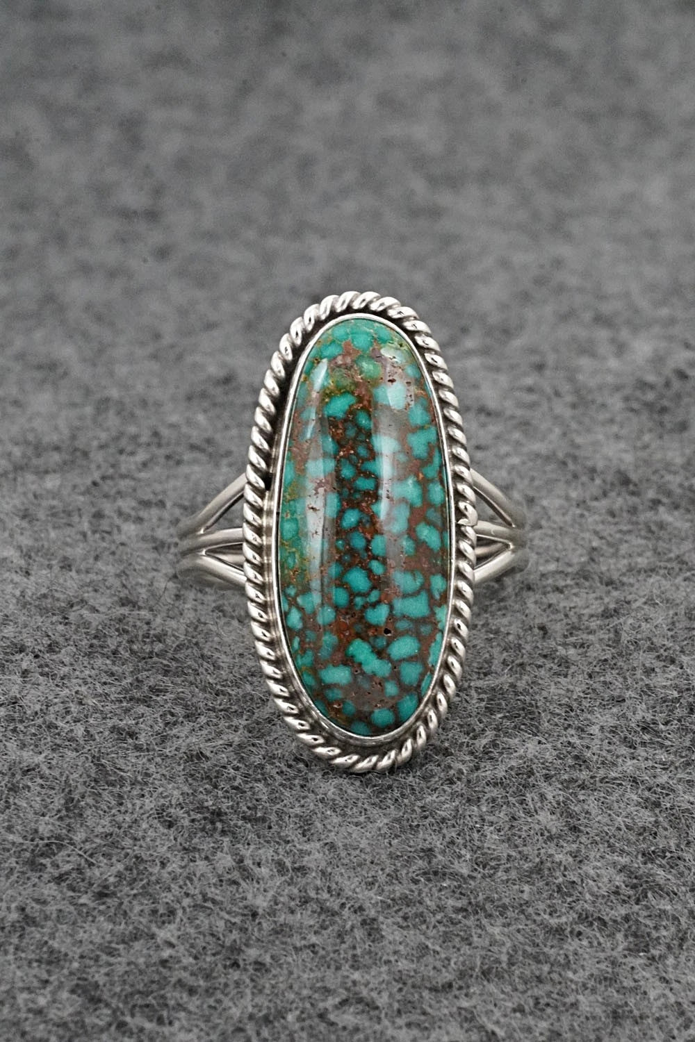 Turquoise & Sterling Silver Ring - Eugene Gruber - Size 10
