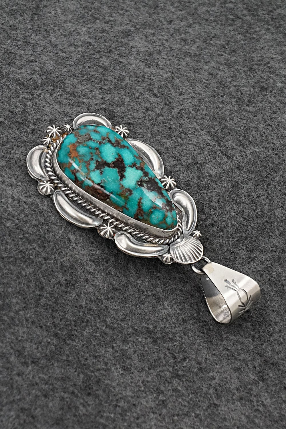 Turquoise & Sterling Silver Pendant - Raymond Delgarito