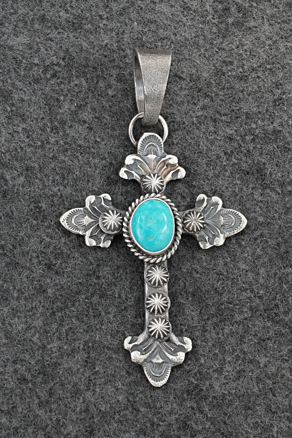 Turquoise & Sterling Silver Pendant - Kevin Billah