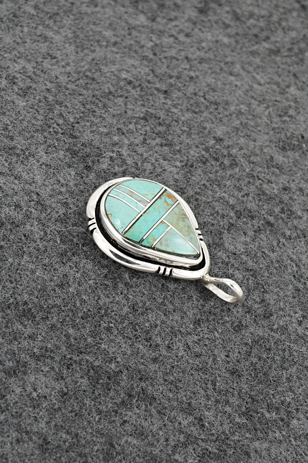 Turquoise & Sterling Silver Pendant - Joseph Martinez