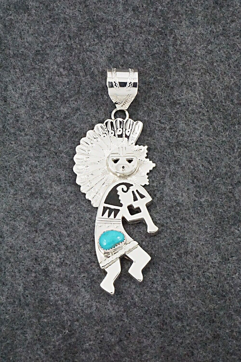 Turquoise & Sterling Silver Pendant - Alanzo Mariano