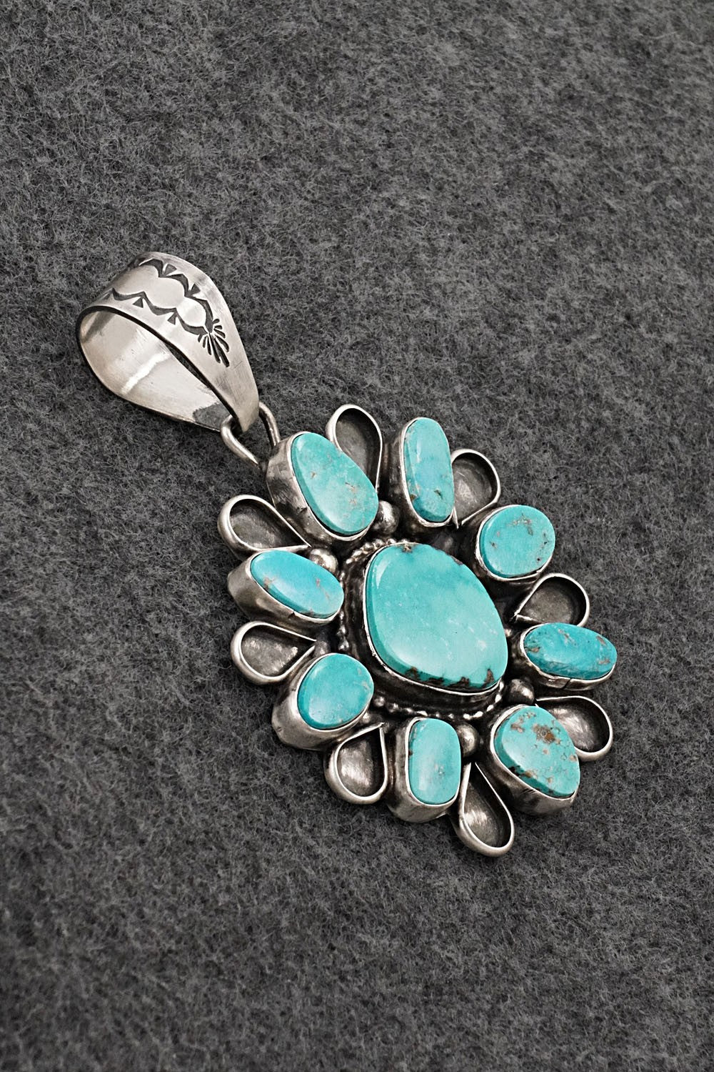 Turquoise & Sterling Silver Pendant - Travis Jim