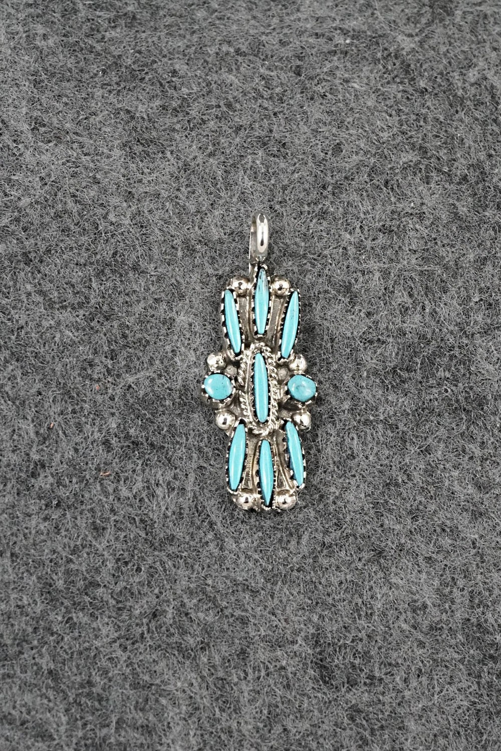 Turquoise and Sterling Silver Pendant - Arven Pablito
