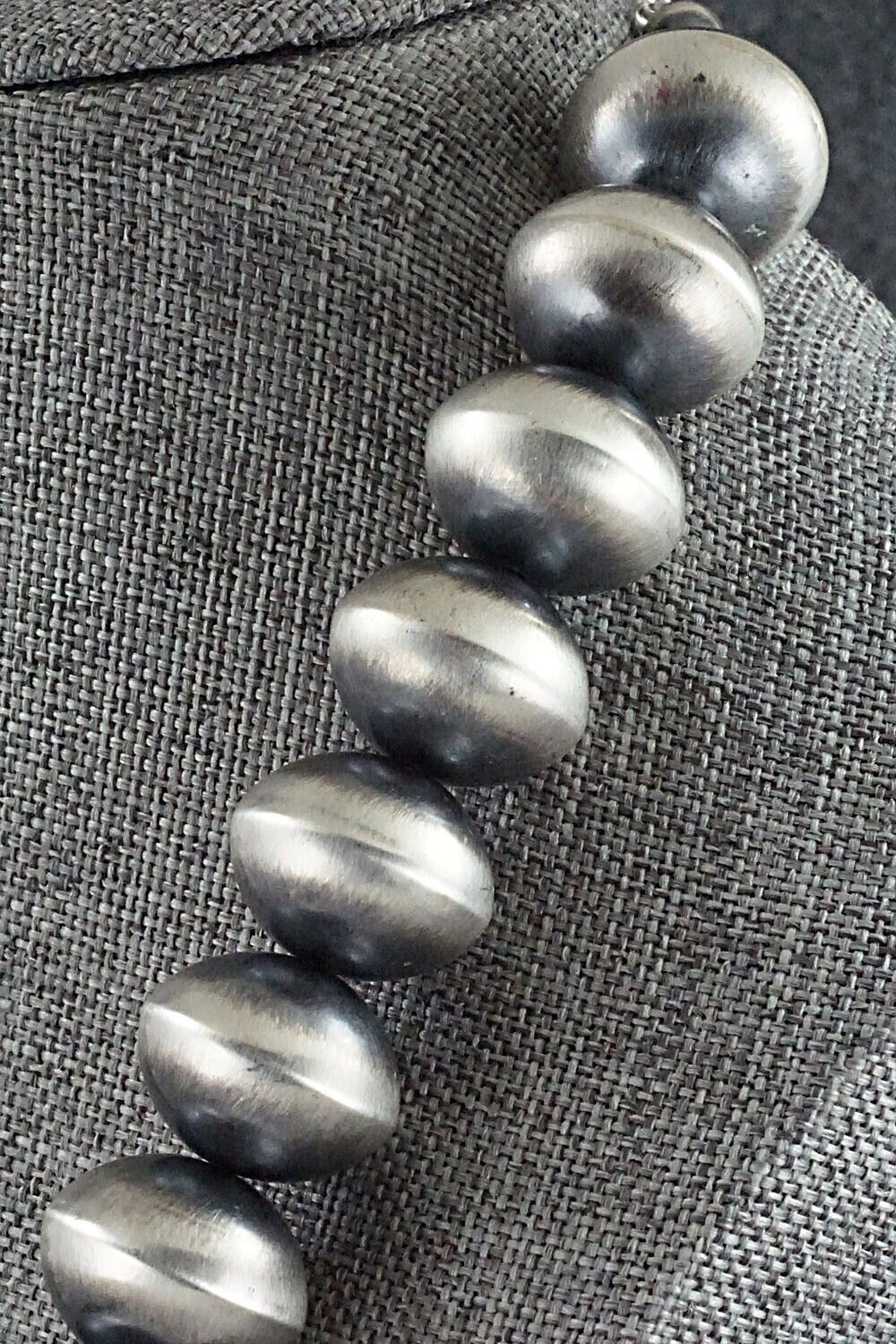 Sterling Silver Navajo Pearl Necklace 24" - Bryannen Halwood