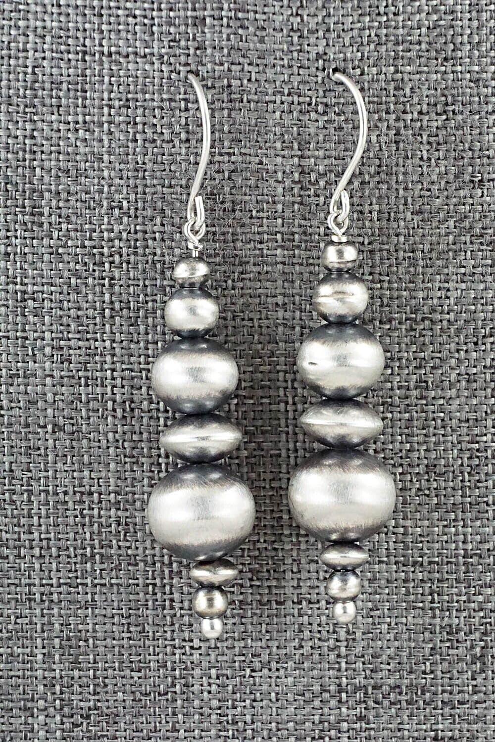 Sterling Silver Navajo Pearl Earrings - Dorinda Mariano