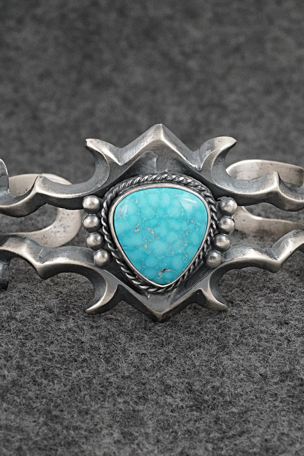 Turquoise & Sterling Silver Bracelet - Harrison Bitsue