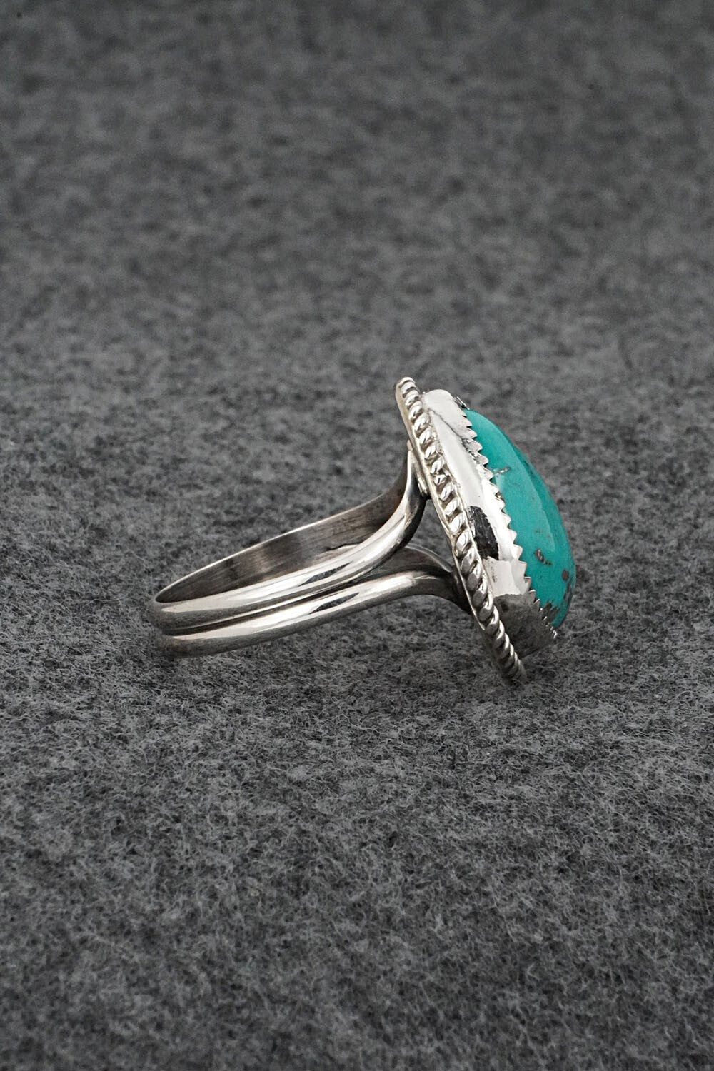 Turquoise & Sterling Silver Ring - Leslie Nez - Size 11