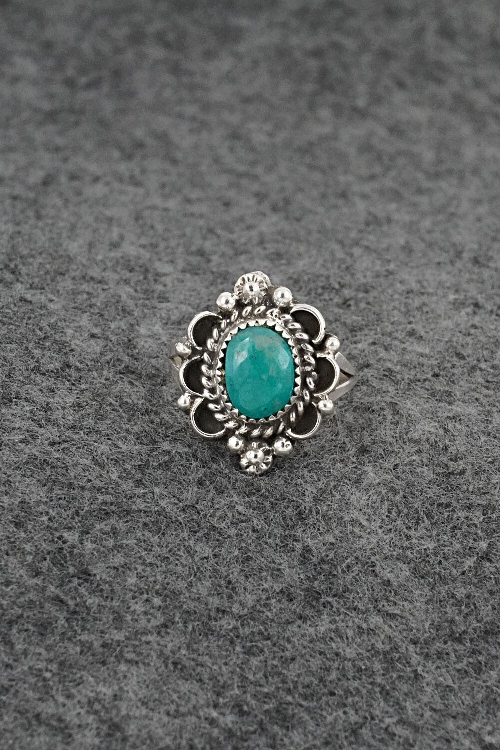 Turquoise & Sterling Silver Ring - Frieda Martinez - Size 7.5