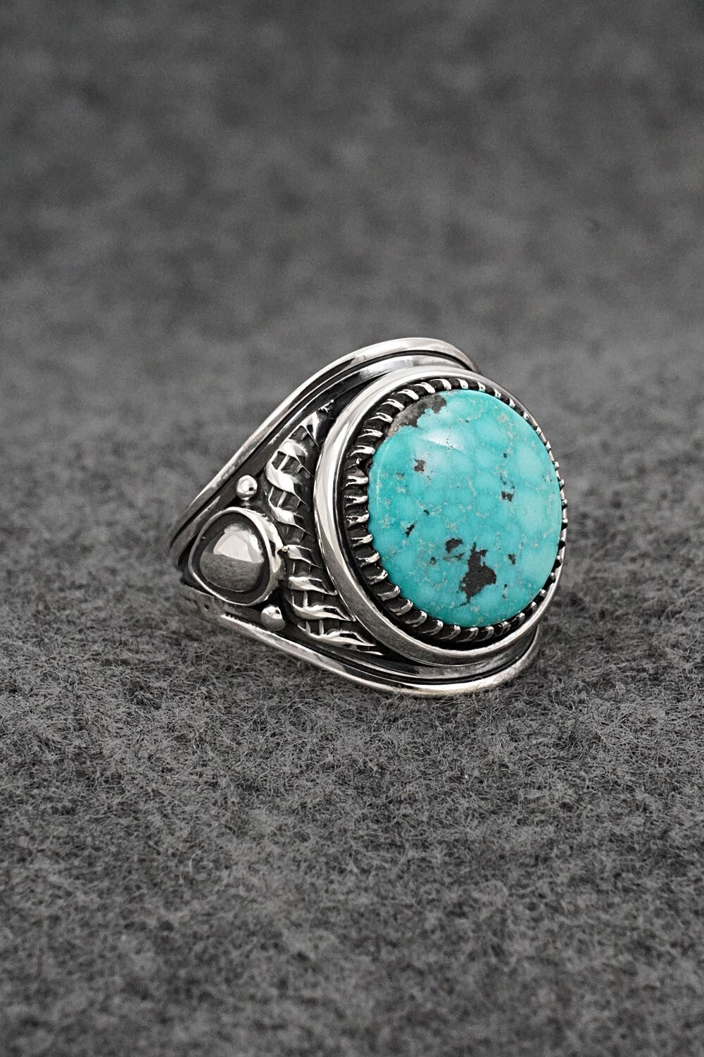 Turquoise & Sterling Silver Ring - Derrick Gordon - Size 10